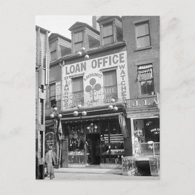 Pawn Shop in den 20er Jahren Postkarte (Vorderseite)