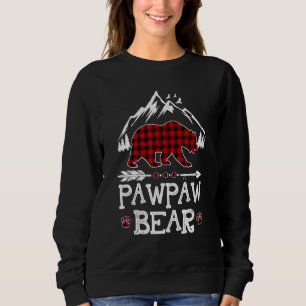 Pawpaw Bär Christmas Pajama Red Kariert Buffalo Fa Sweatshirt