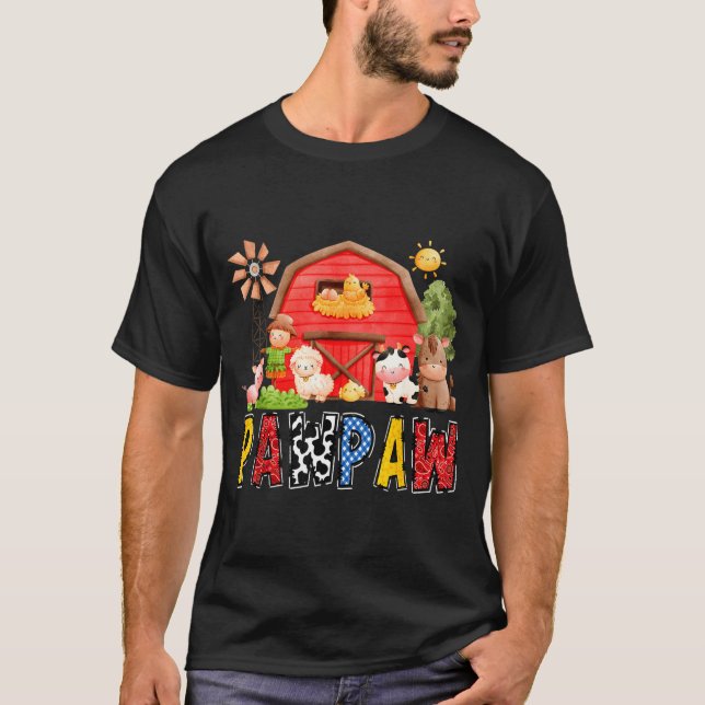 Pawpaw Red Farm Cow Birthday Boy Matching Family P T-Shirt (Vorderseite)