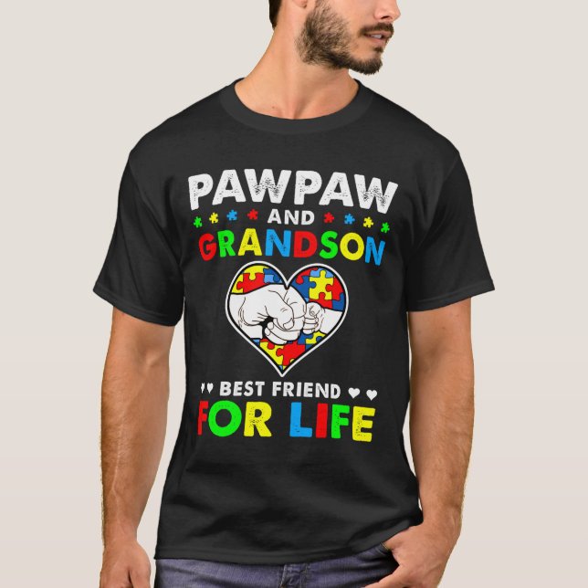 Pawpaw und Grandson Bester Freund von Life Autismu T-Shirt (Vorderseite)