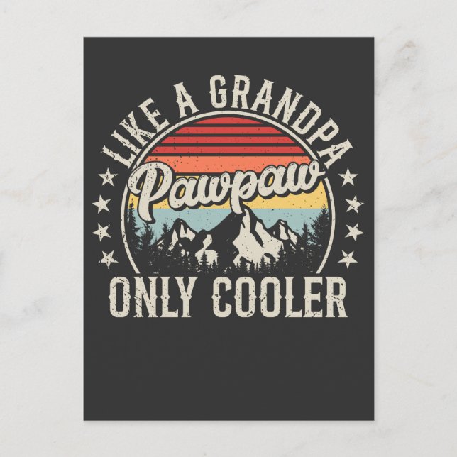 Pawpaw wie ein Opa nur Cooler Retro Postkarte (Vorderseite)