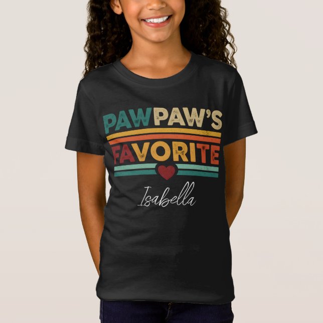 Pawpaw's Favorite Retro Simple Modern Script Name T-Shirt (Vorderseite)
