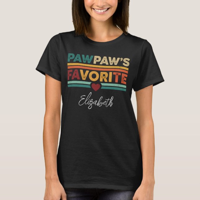 Pawpaw's Favorite Retro Simple Modern Script Name T-Shirt (Vorderseite)