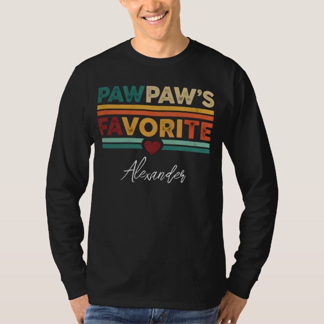Pawpaw's Favorite Retro Simple Modern Script Name T-Shirt (Vorderseite)