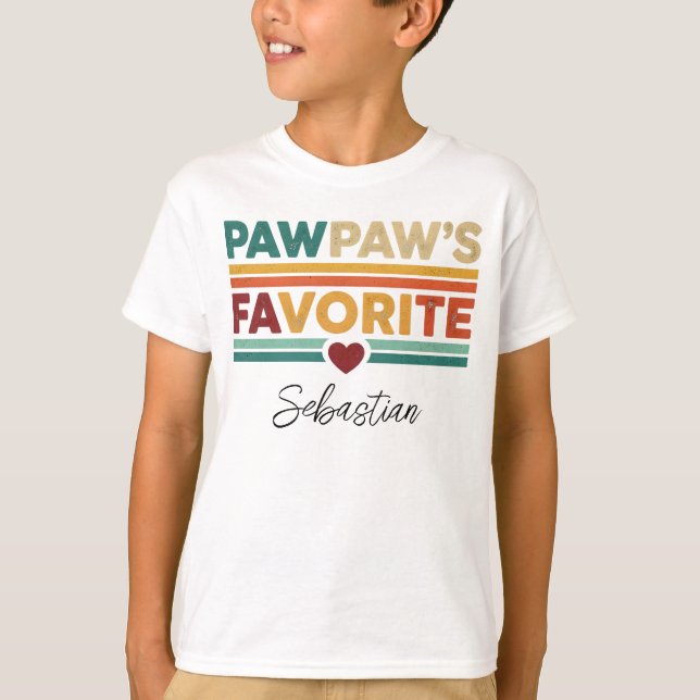 Pawpaws Lieblings-Retro-Einfach-Modern-Script-Name T-Shirt (Vorderseite)