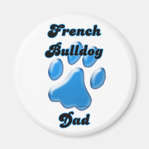 Pawprint bleu papa Bulldog français - Magnet