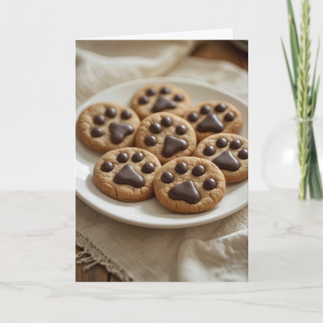Pawprint-Cookies Karte (Vorderseite)