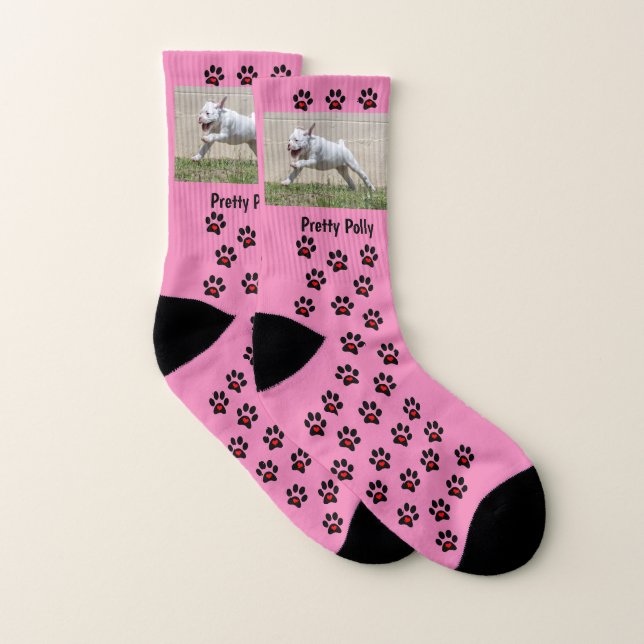 Pawprint Custom Dog Photo Socks - Add Picture (Paire)