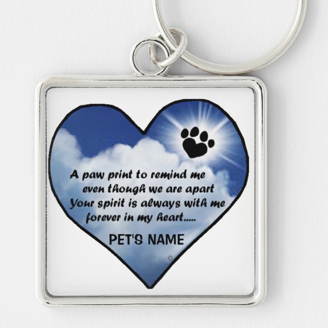 Pawprint Denkmal-Gedicht Schlüsselanhänger (Vorne)
