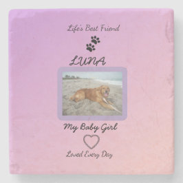 Pawprint Heart Pet Joy Steinuntersetzer