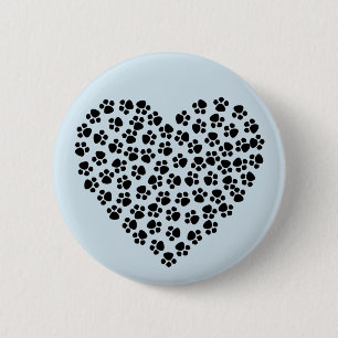 Pawprint Herz Button