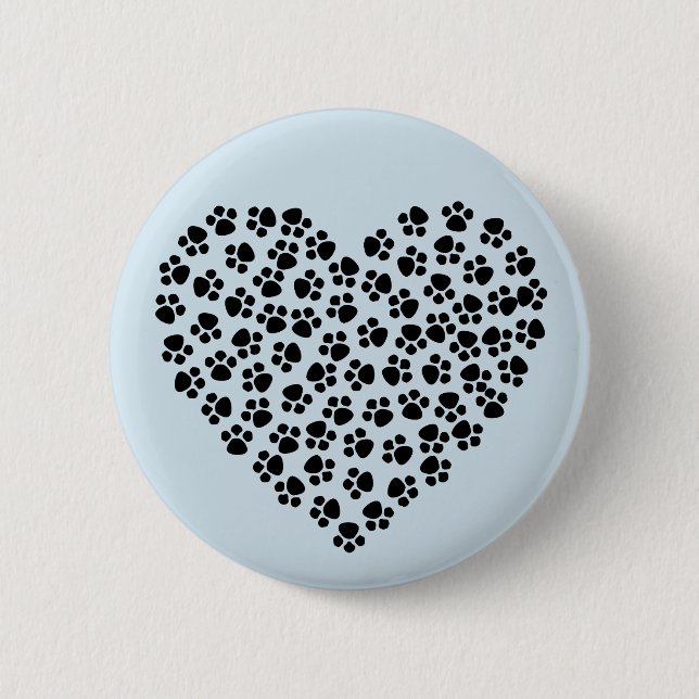 Pawprint Herz Button (Vorderseite)