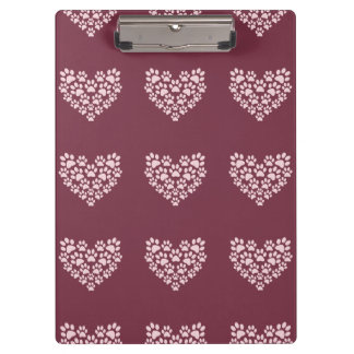 Pawprint Herz Klemmbrett