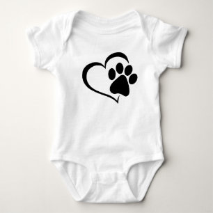 PawPrint mit Herzdesign Baby Strampler