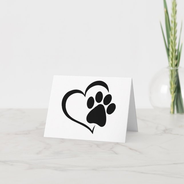 PawPrint mit Herzdesign-BLANK-Karte Karte (Vorderseite)