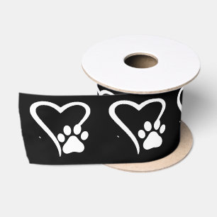 PawPrint und Herz-Band Satinband