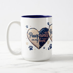 Pawprints on My Heart Mug - 15oz Cadeau pour amour