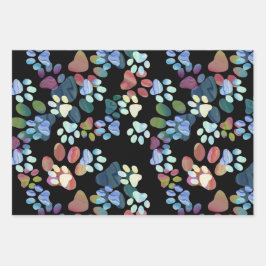 Pawprints überall geschenkpapier set