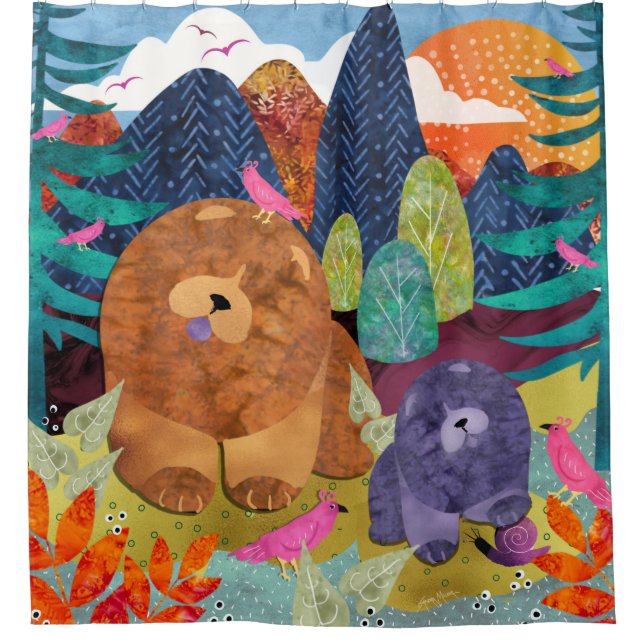 PAWS 4 A    WHILEChow Duschvorhang (Vorderseite)