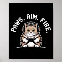 Paws Aim Fire Feline Cat Gamer Wiederbelebung der