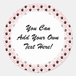 Paws and Bones Funny Design for Dog Lovers Runder Aufkleber