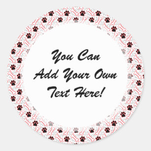 Paws and Bones Funny Design for Dog Lovers Runder Aufkleber