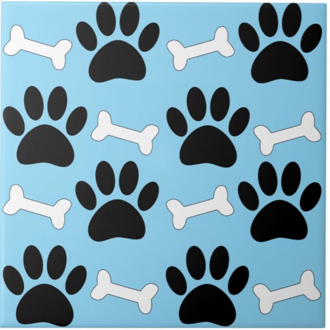 Paws And Bones Nahtloses Muster Benutzerdefiniert  Fliese (Von Creator hochgeladen)