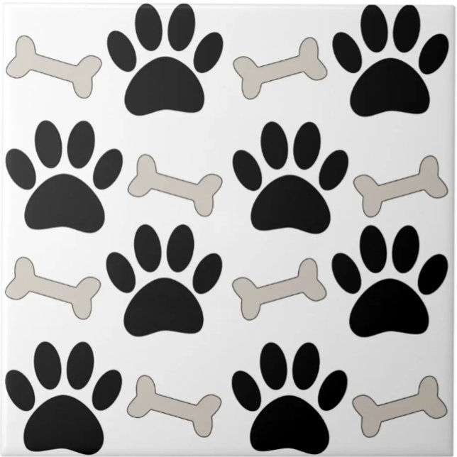 Paws And Bones Seamless Pattern Custom  Fliese (Von Creator hochgeladen)