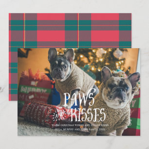 Paws and Kisses Albern Pet Foto Holiday Card Einladung