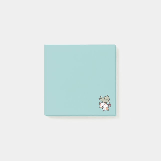 Paws and Play – Adorable Cat Illustration Post-it Klebezettel (Vorderseite)