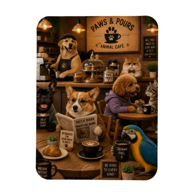 Paws and Pours, Tiercafé Magnet (Vertikal)