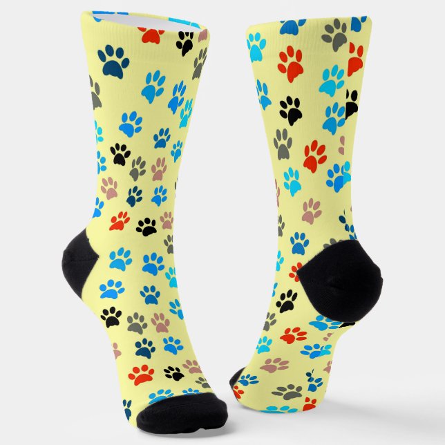 Paws Cat Lover Hund Lover Pet Lover Katze Mama Hun Socken (Gewinkelt)