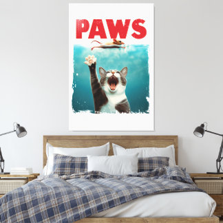 PAWS Cat Mouse Parodie der Kiefer Film Poster Leinwanddruck
