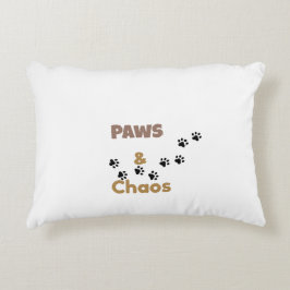 Paws & Chaos Süße Haustierliebhaber-Kissen Dekokissen