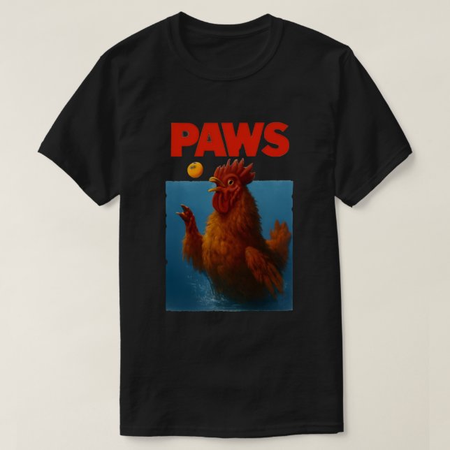 PAWS Chicken Meme Illustration for Animal Lovers T-Shirt (Design vorne)