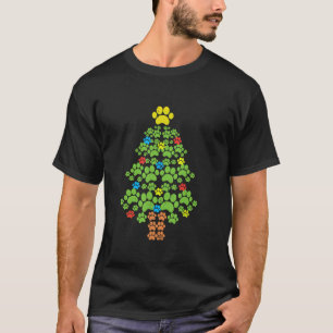 Paws Christmas Tree Hund oder Katze mit santa Lich T-Shirt