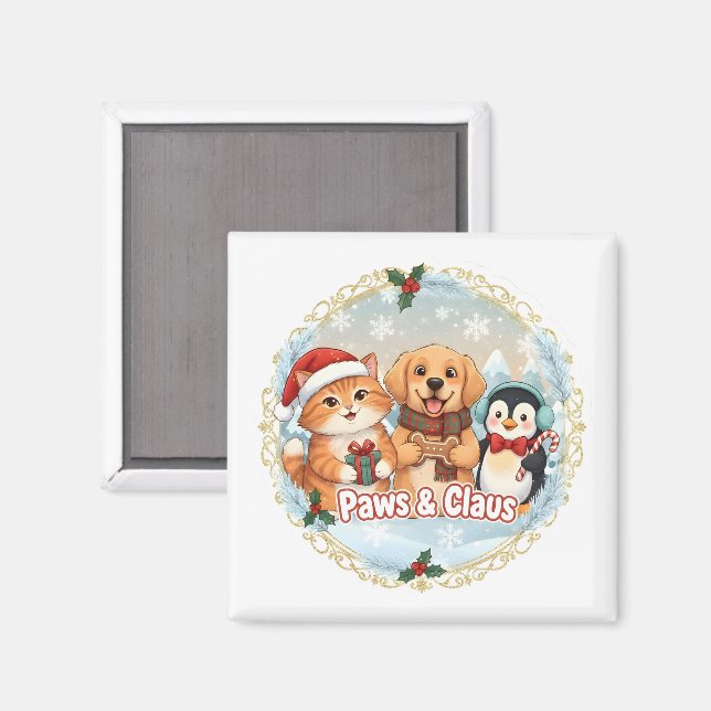 Paws & Claus Magnet (Vorderseite/Rückseite)