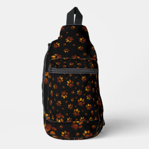 Paws drucken funkelbraunen goldenen Glitzer, Crossbody Bag