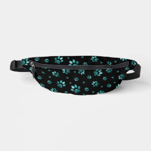 Paws drucken funkelnden Cyan-Glitzer, Bauchtasche