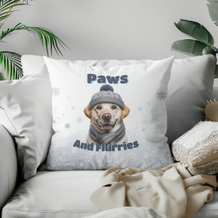 Paws & Flurries - Winter-Hund-Design Kissen