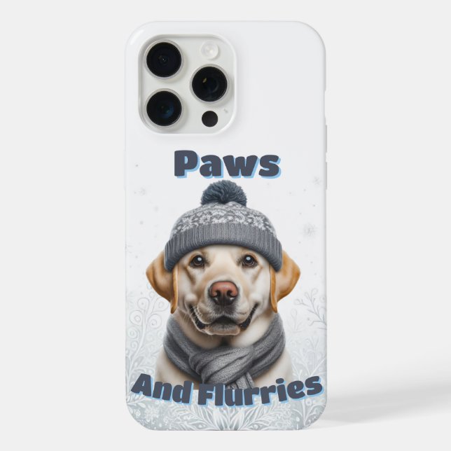 Paws & Flurries - Winterhundedesign iPhone 15 Pro Max Hülle (Rückseite)