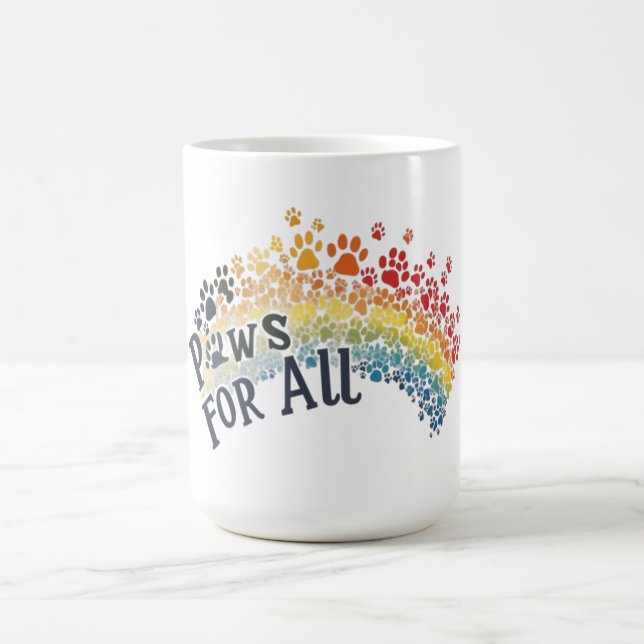 Paws for All – Rainbow Paw Print Unity  Kaffeetasse (Mittel)