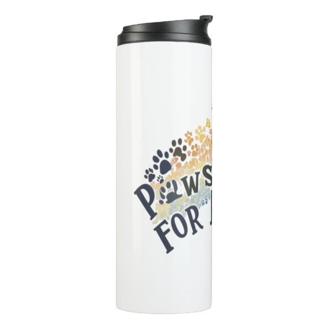 Paws for All – Rainbow Paw Print Unity  Thermosbecher (Nach links gedreht)