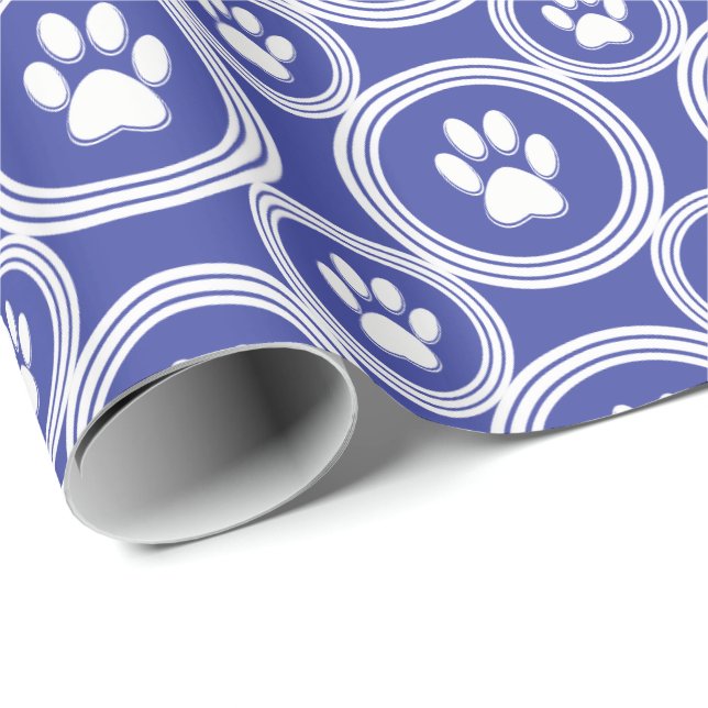 Paws-for-Giving Gift Wrap (Indigo) Geschenkpapier (Rolleneckpunkt)
