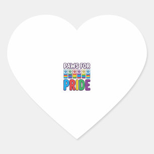 Paws for Pride Regenbogen-Pfotenabdruck Haustierli Herz-Aufkleber