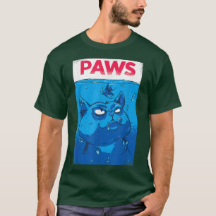 PAWS Funny Cat Parody Men Women  T-Shirt