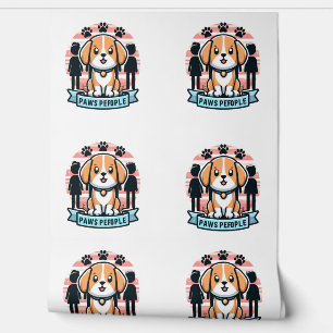 Paws Funny Dog & Human Equality Wall Mural Tapete