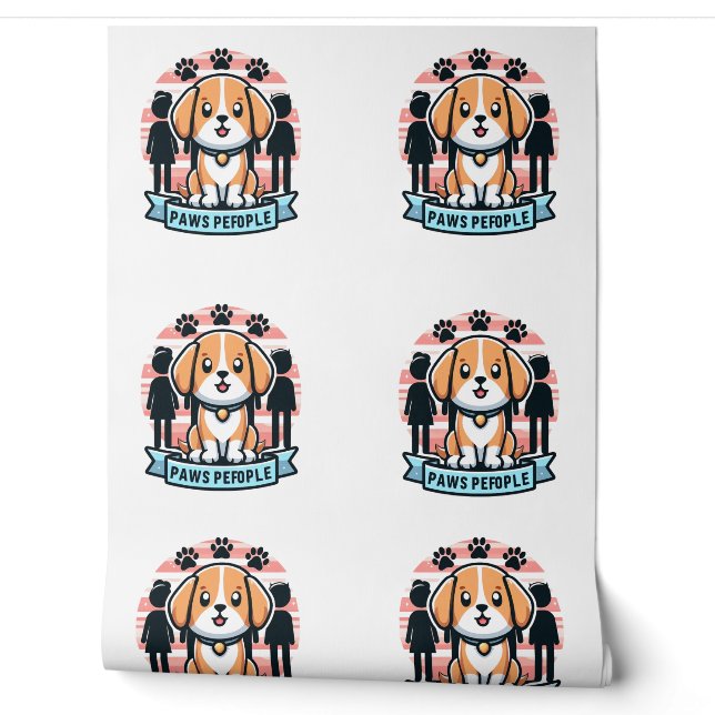 Paws Funny Dog & Human Equality Wall Mural Tapete (Abrollen)