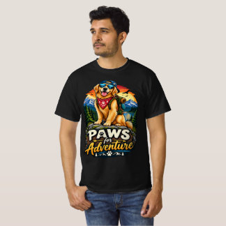 Paws für Abenteuer Golden Retriever Wanderhund T-Shirt