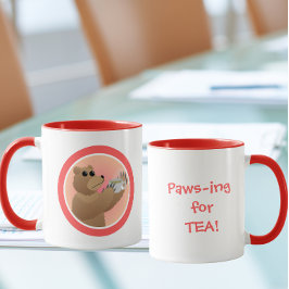 Paws für Tee Süßer Bär Morgen Tee Wortspiel Tasse
